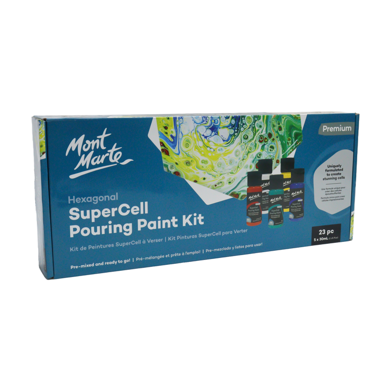 MONT MARTE SUPERCELL POURING PAINT KIT 23PC - PMPP8002