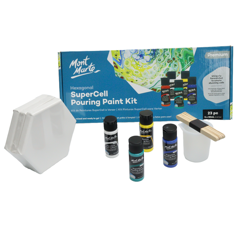 MONT MARTE SUPERCELL POURING PAINT KIT 23PC - PMPP8002
