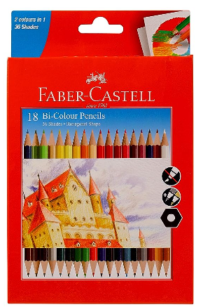 FABER CASTELL BI COLOUR PENCILS 18 - 118118