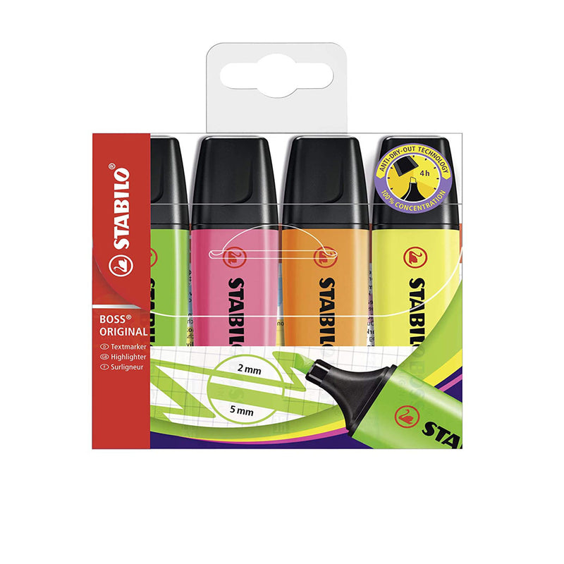 Stabilo Boss Highlighter 4 Pieces