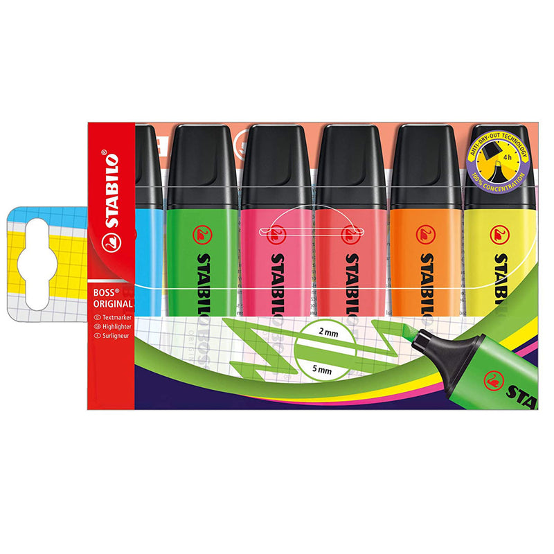 Stabilo Boss Original - Highlighter Pen - Wallet of 6