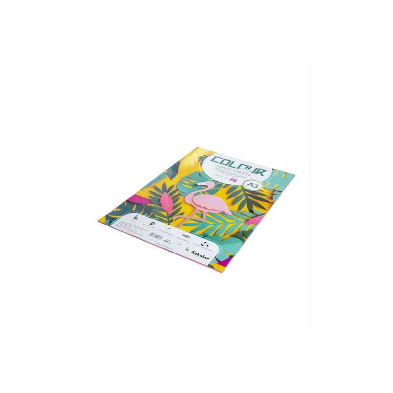 Scholar A3 Color Paper Loose Sheets - 80 GSM 20 Sheets (CPL3)