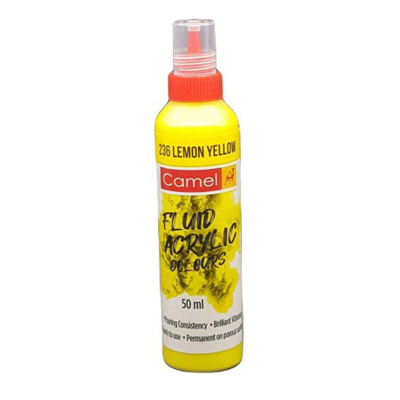 Camel Fluid Acrylic Colours 50 Ml Lemon Yellow