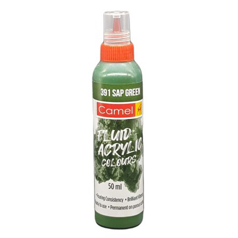 Camel Fluid Acrylic Colours 50 Ml Sap Green