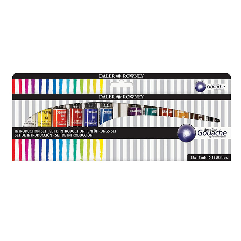 Daler-Rowney Aquafine Gouache Opaque Watercolour Set (12X15ml)